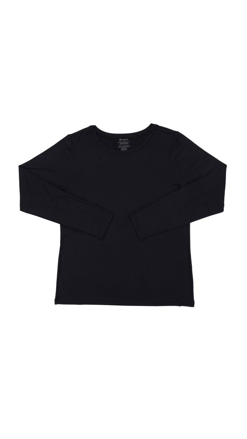 Women's Long Sleeve Lounge Tee in Black