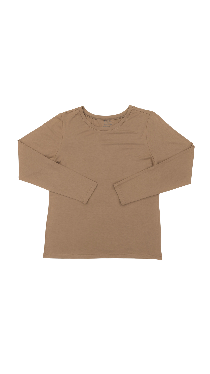 Women's Long Sleeve Lounge Tee in Mocha