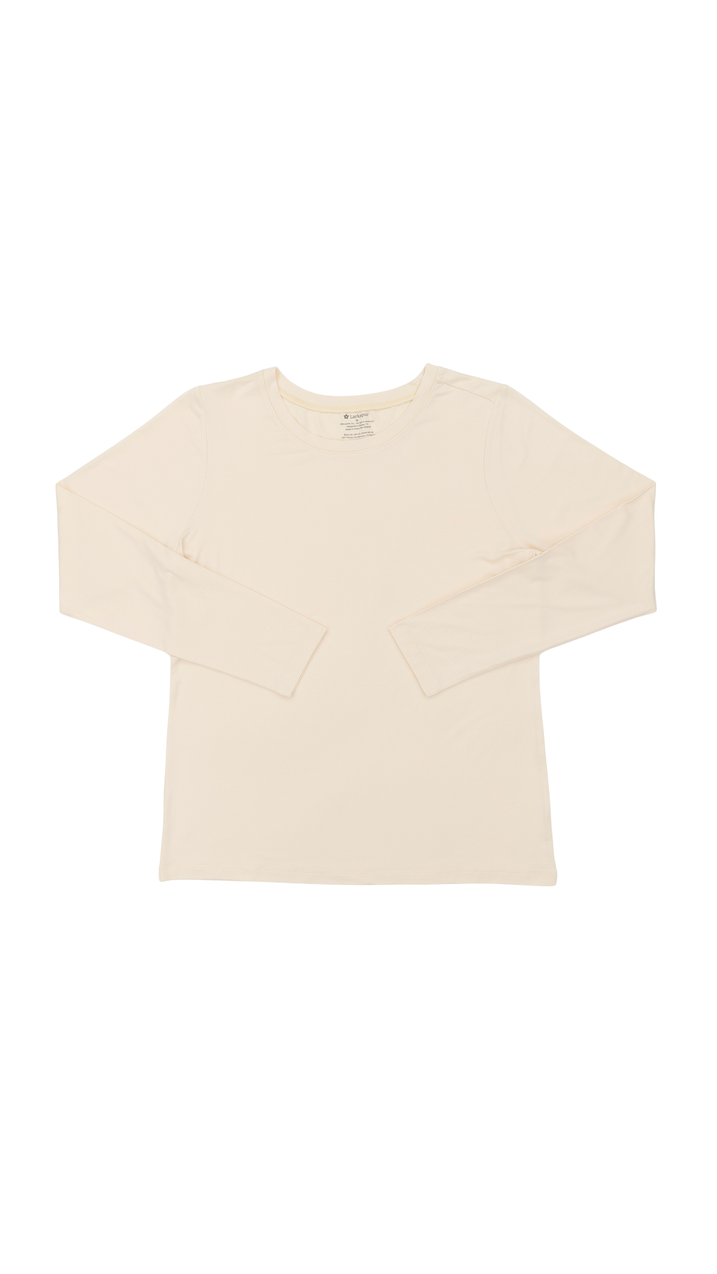 Women's Long Sleeve Lounge Tee in Vanilla