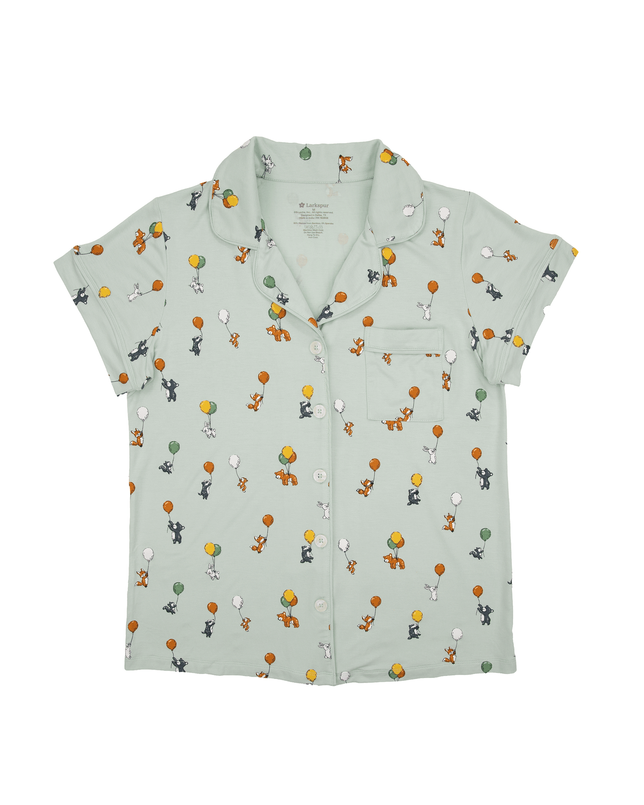 Women's Short Pajama Set in Animals and Balloons