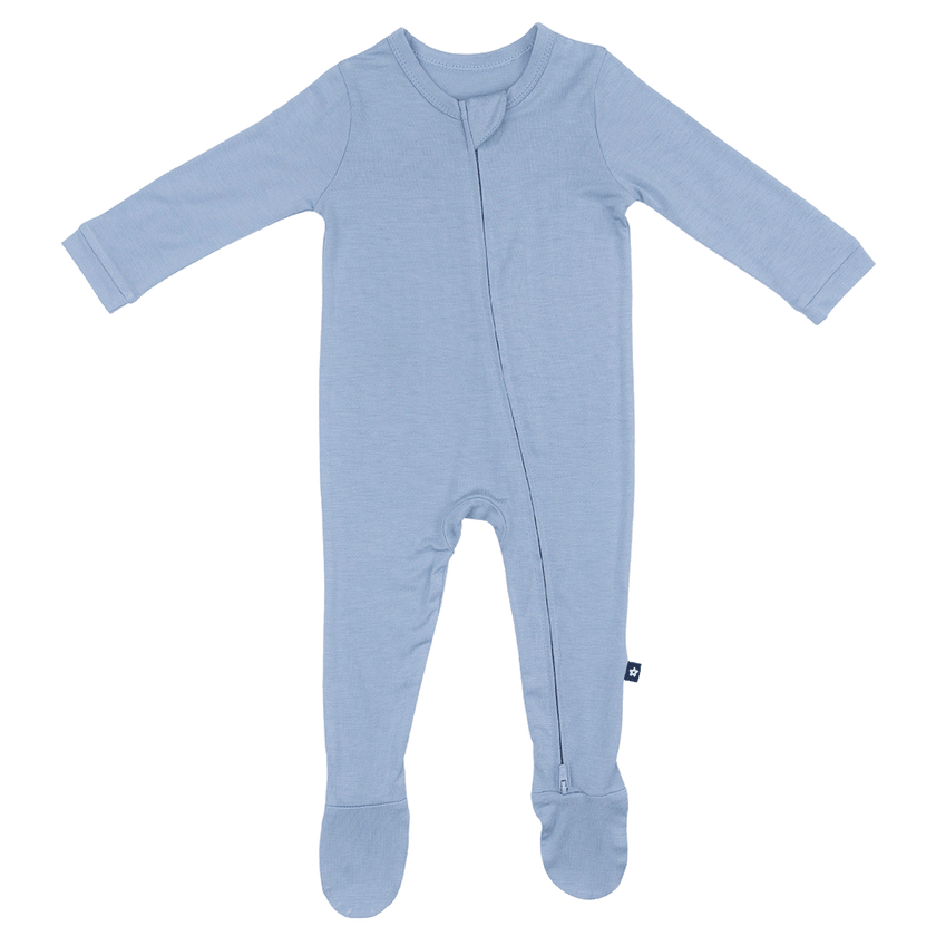 Larkspur Baby Zip Footie in Denim
