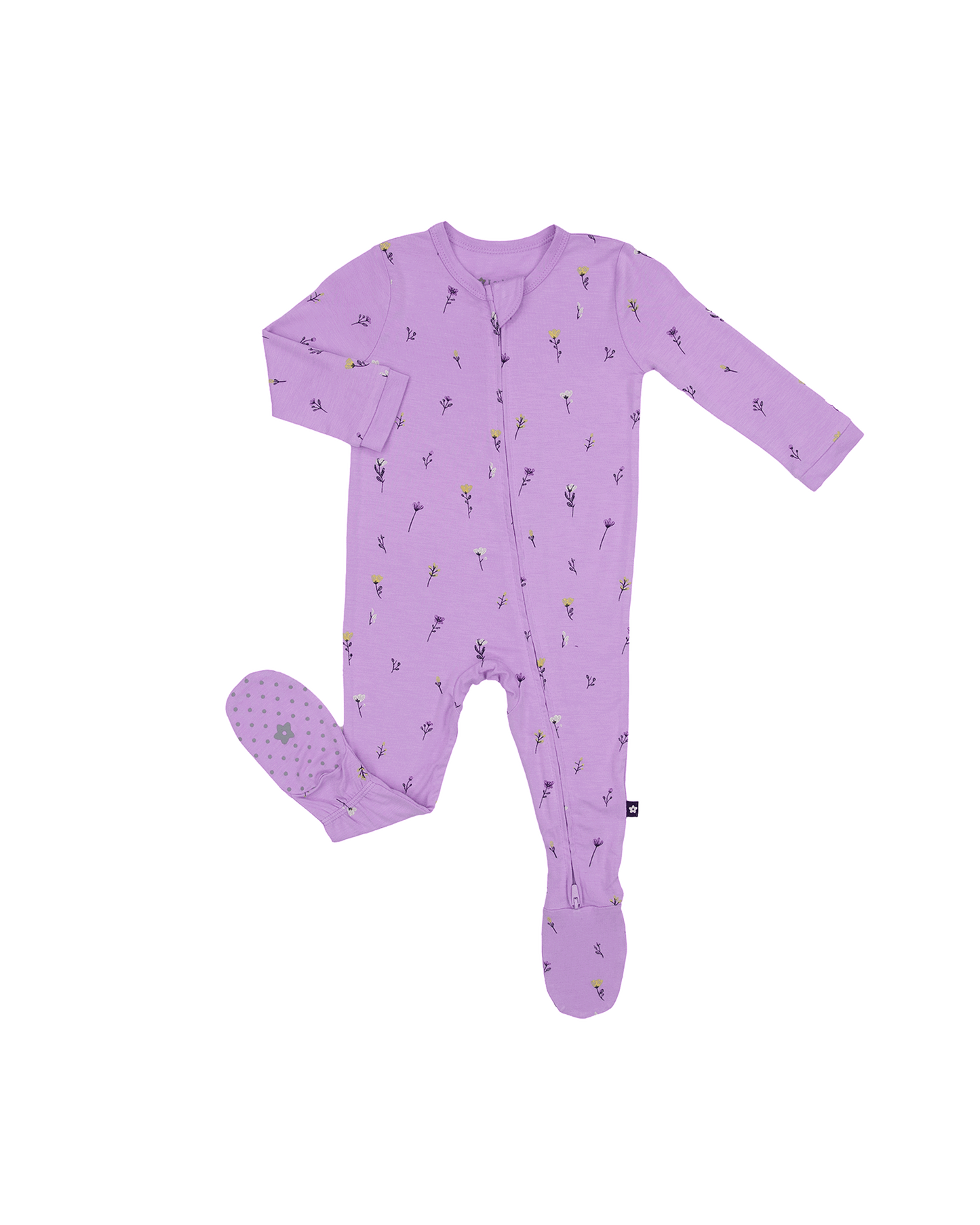 Zip Footie in Lavender Bloom