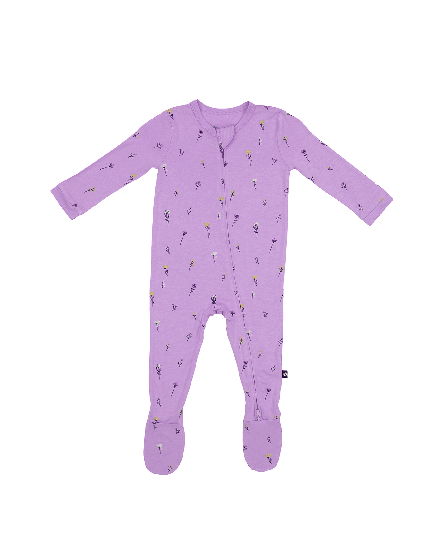 Zip Footie in Lavender Bloom