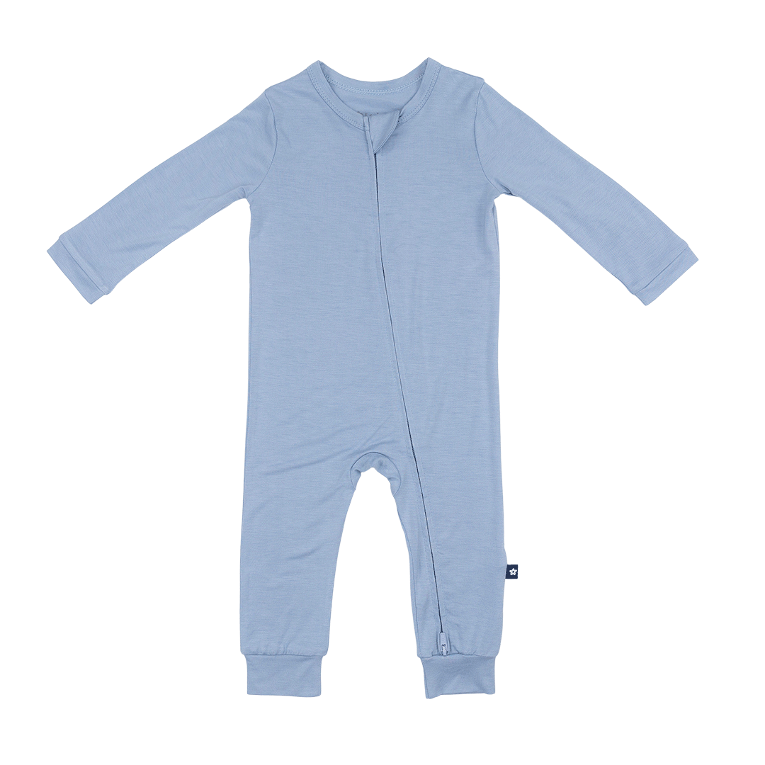 Larkspur Baby Zip Romper in Denim