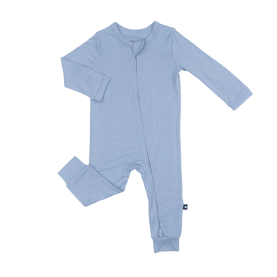 Larkspur Baby Zip Romper in Denim