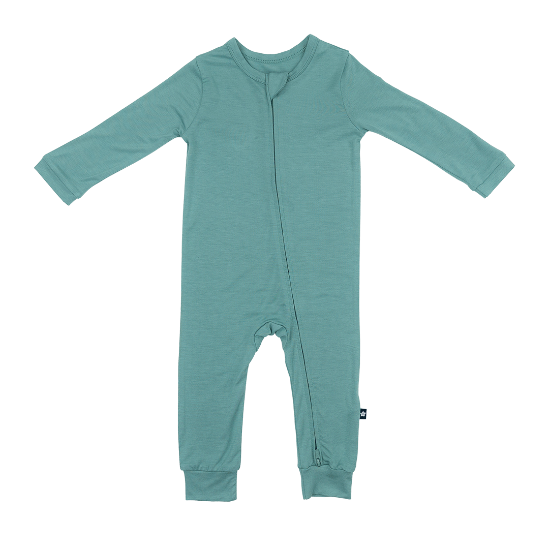 Larkspur Baby Zip Romper in Jade