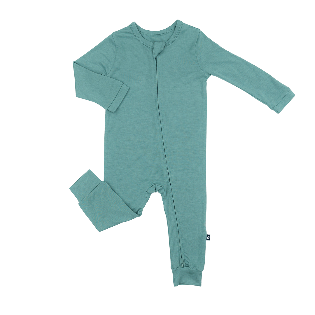 Larkspur Baby Zip Romper in Jade