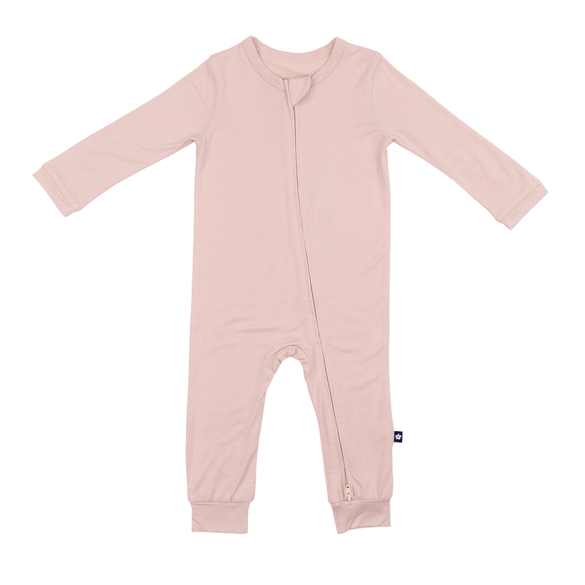 Larkspur Baby Zip Romper in Rose