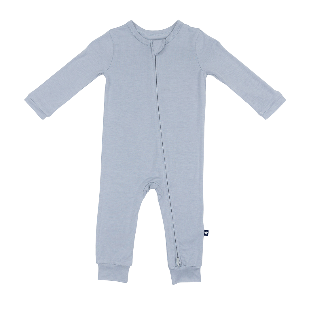 Larkspur Baby Zip Romper in Stone