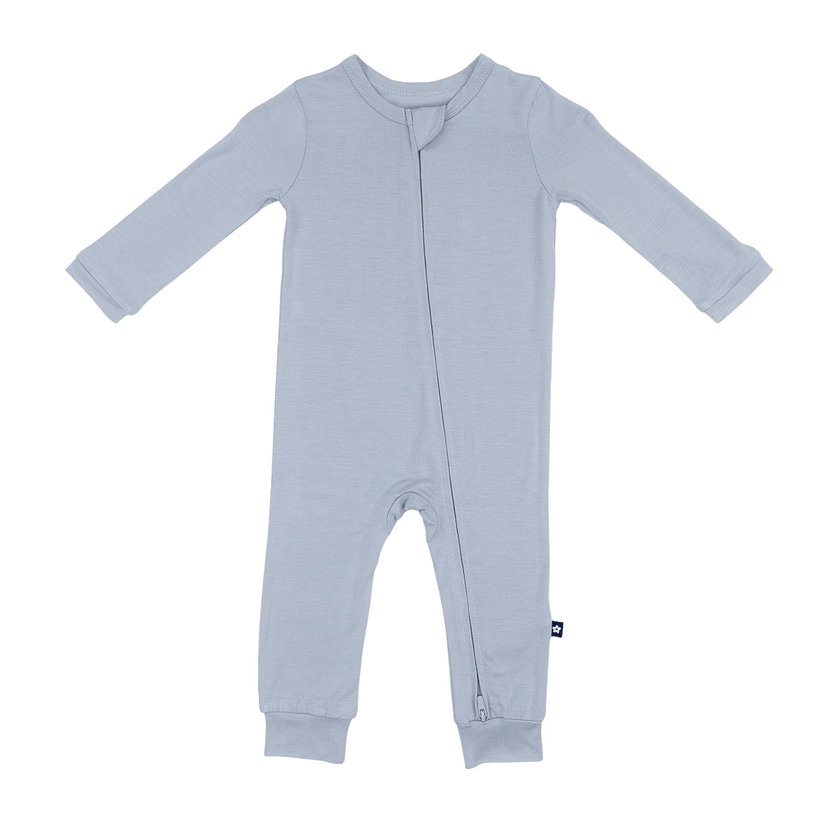 Larkspur Baby Zip Romper in Stone