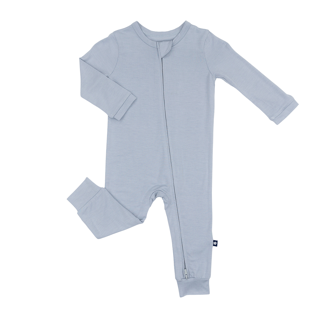 Larkspur Baby Zip Romper in Stone