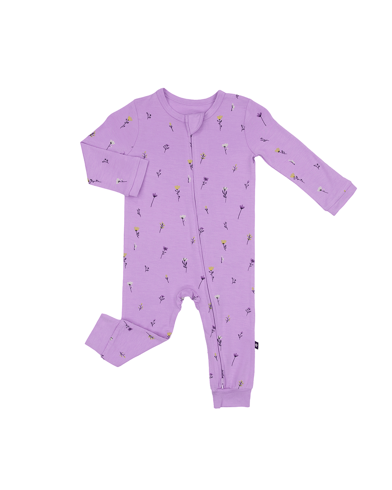 Zip Romper in Lavender Bloom