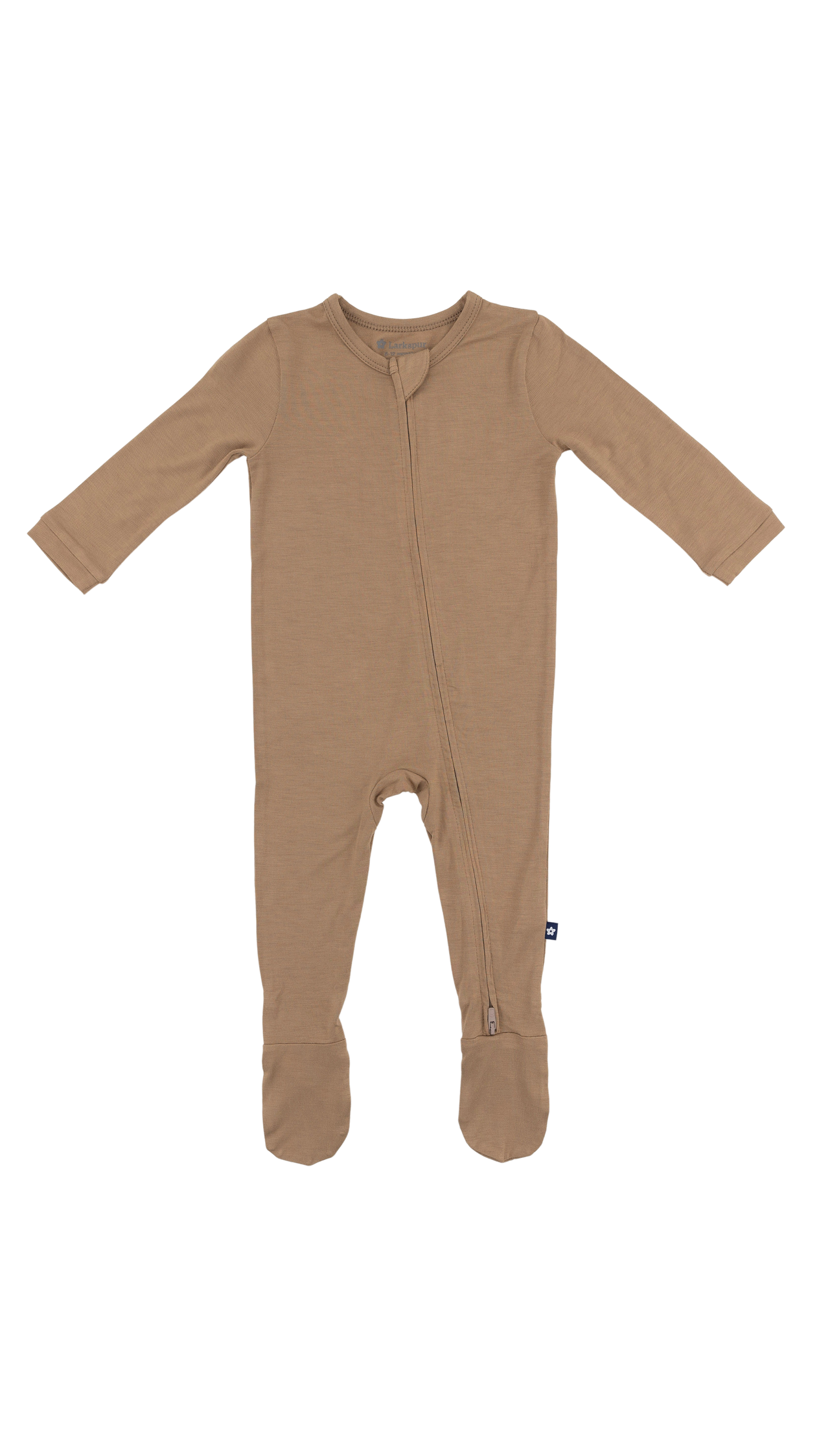 Zip Footie in Mocha