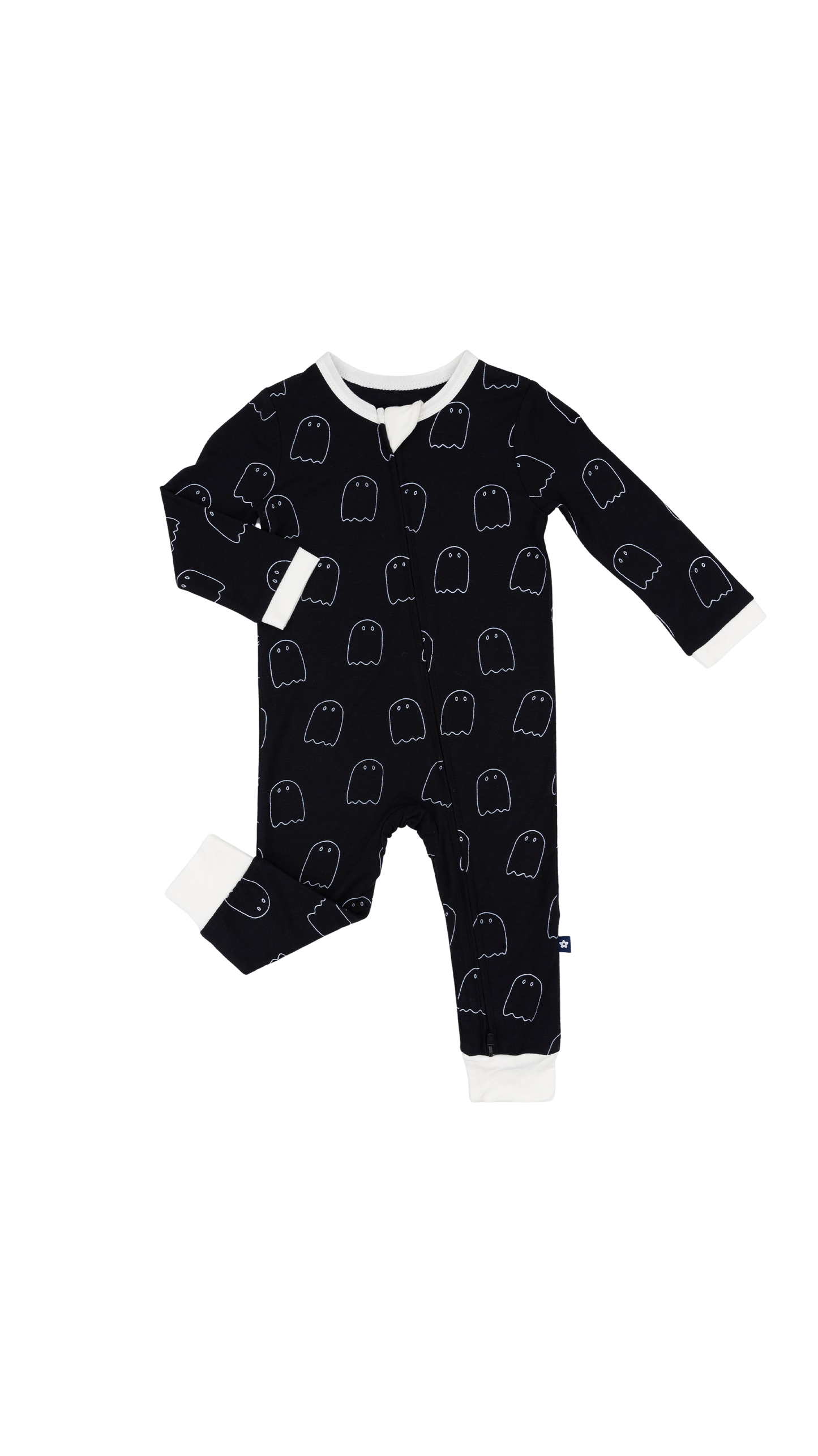 Zip Romper in Boo