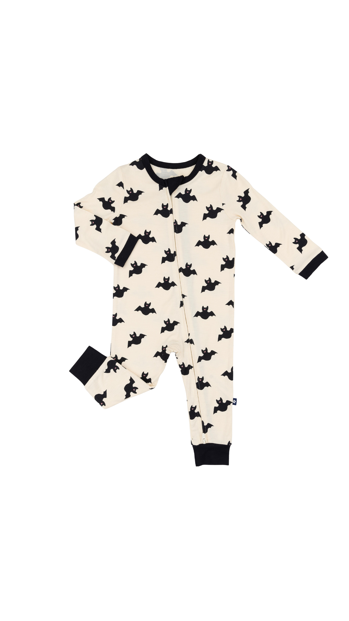 Zip Romper in Happy Bats