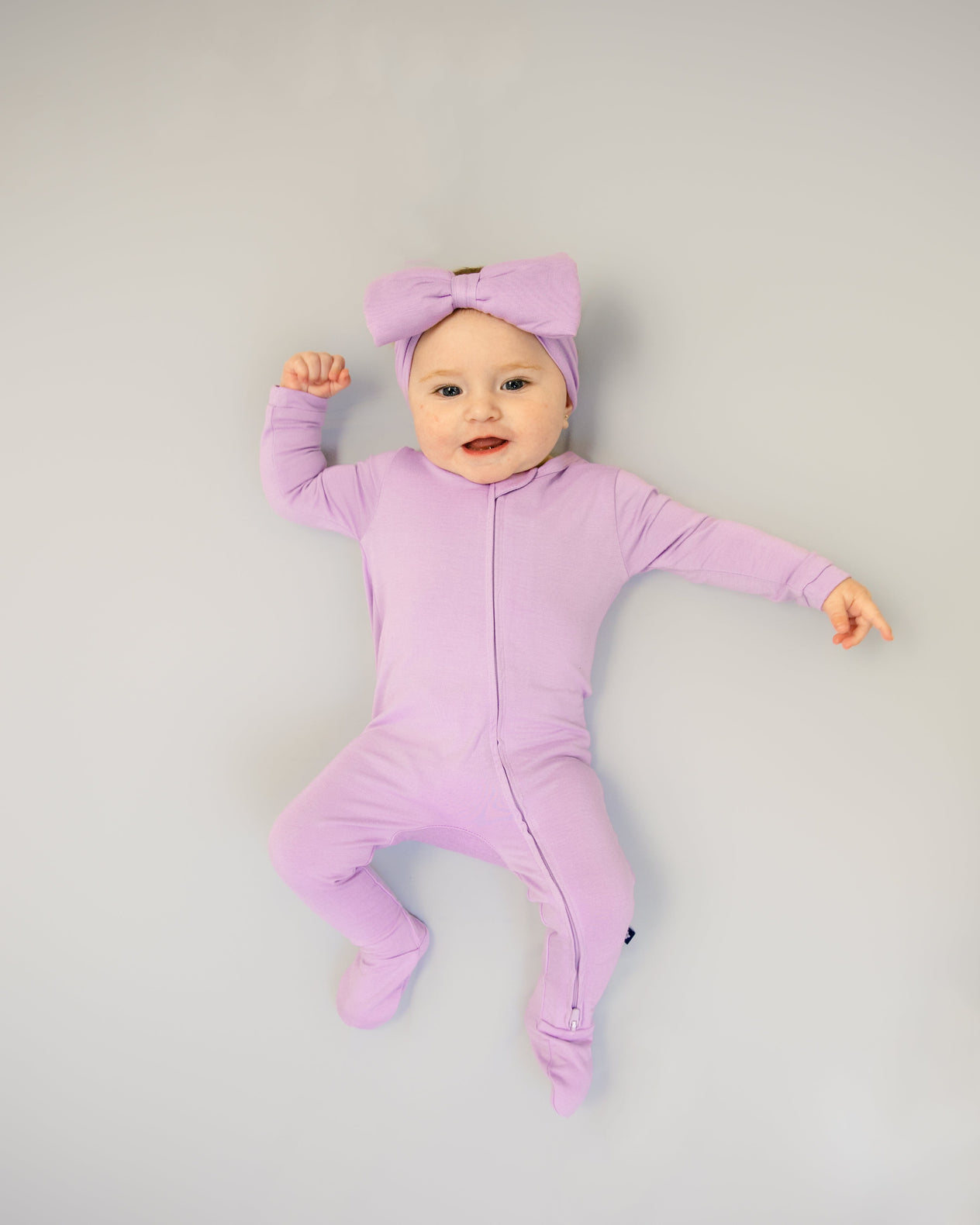 Zip Footie in Violet