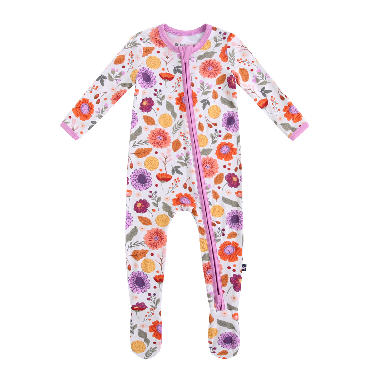 Zipper Footie in Fall Florals