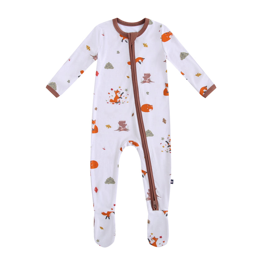 Zipper Footie in Fox Playtime