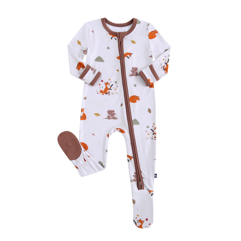 Zipper Footie in Fox Playtime