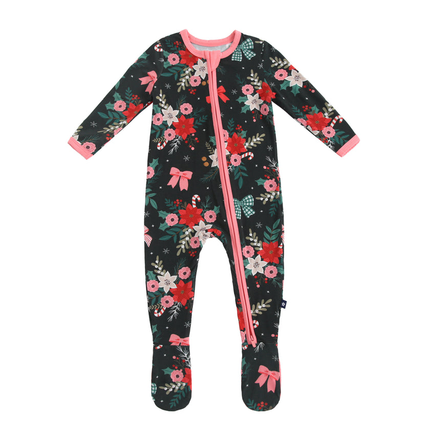 Zipper Footie in Holly and Bloom