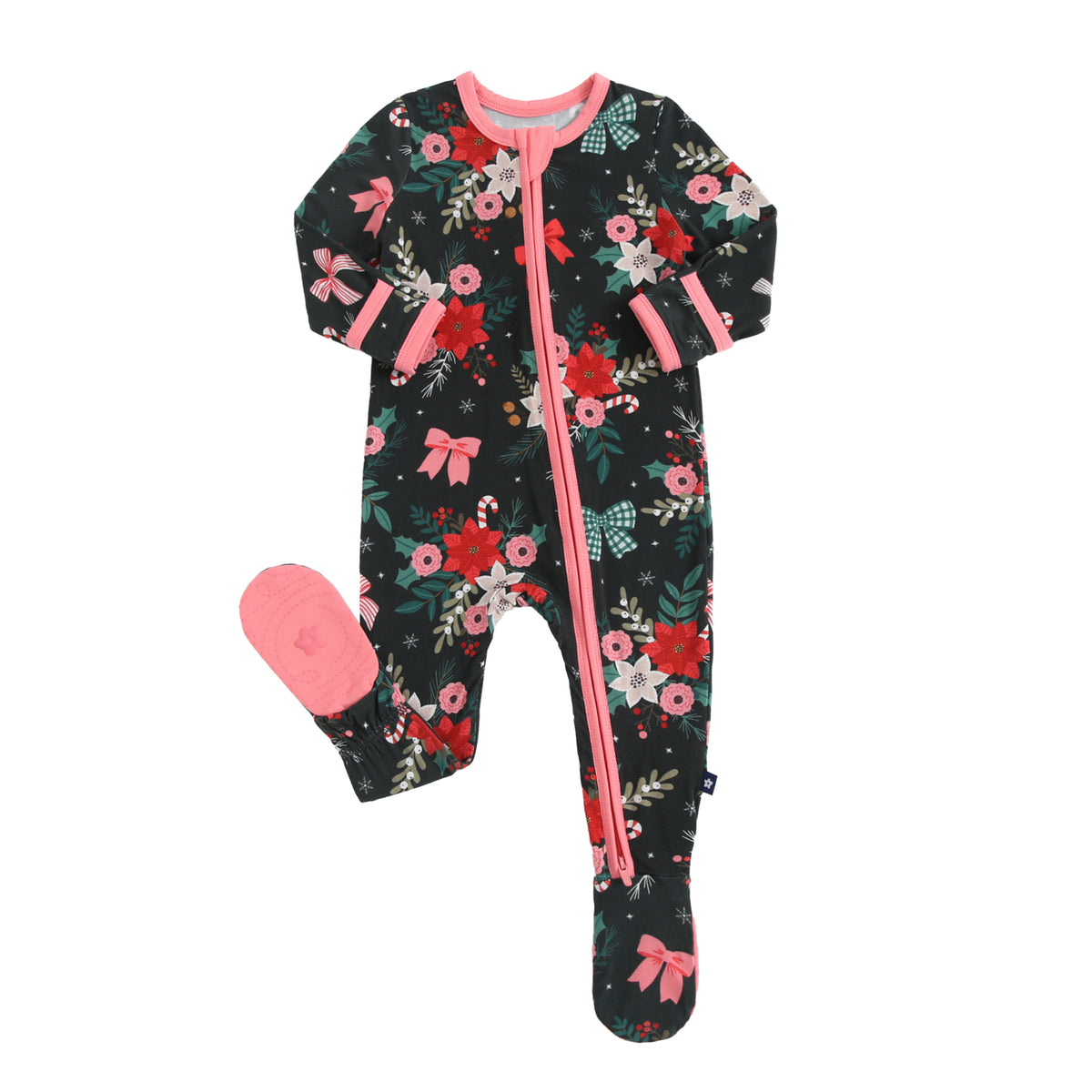 Zipper Footie in Holly and Bloom