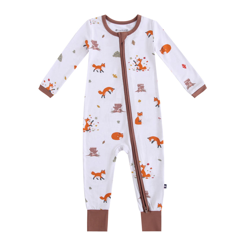 Zipper Romper in Fox Playtime