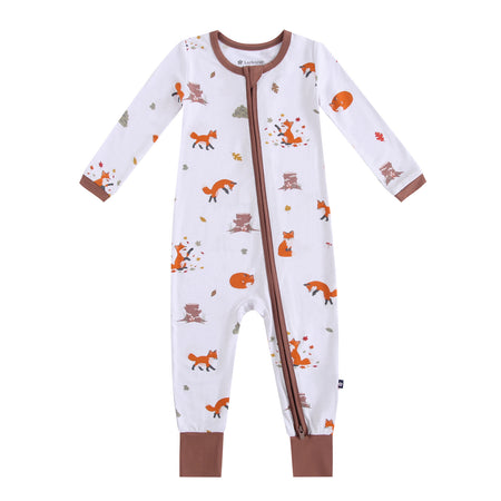 Larkspur Baby | Romper Pajamas | Zipper Romper in Fox Playtime