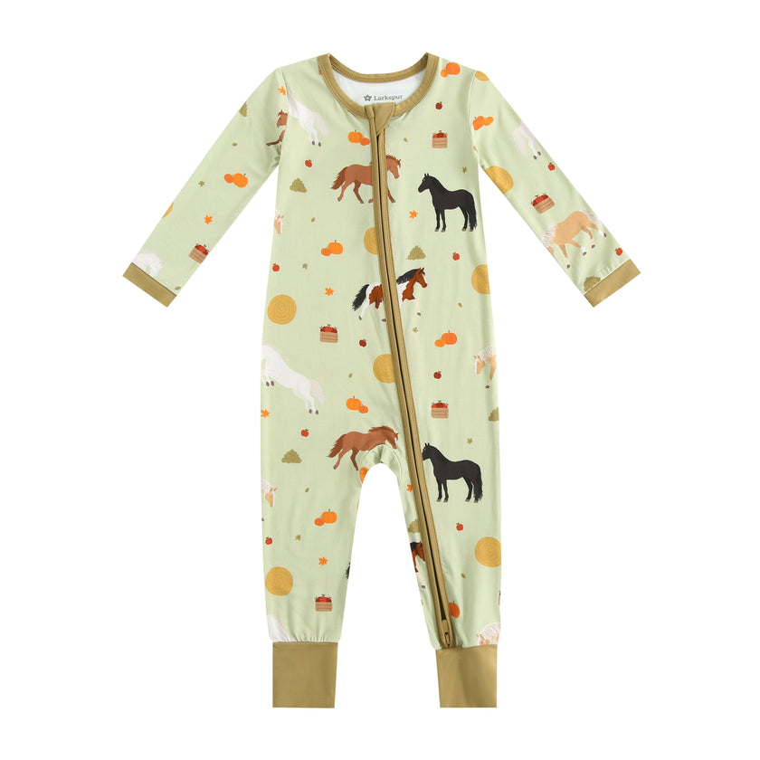 Zipper Romper in Harvest Pastures