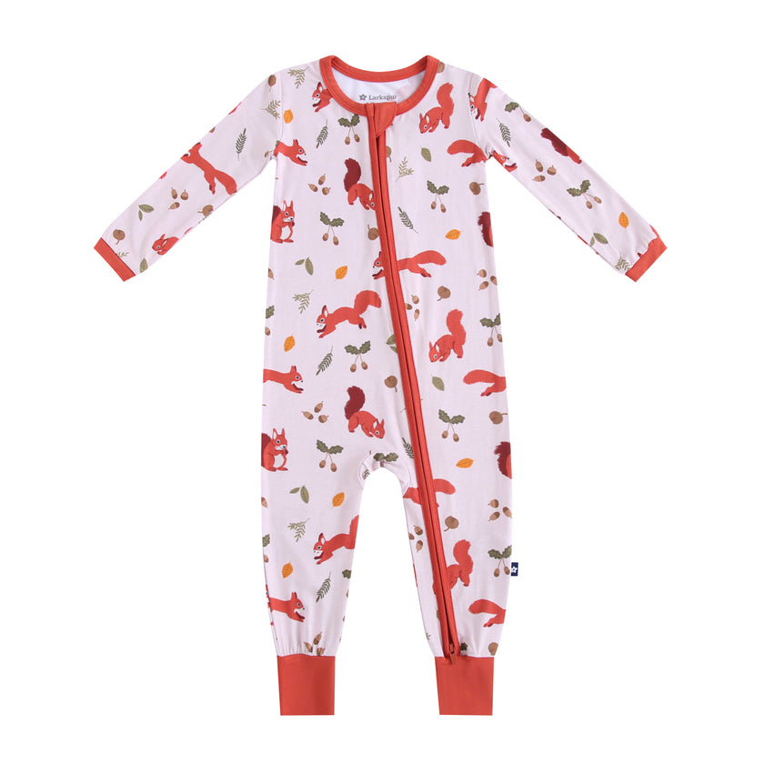 Zipper Romper in Squirrels and Nuts