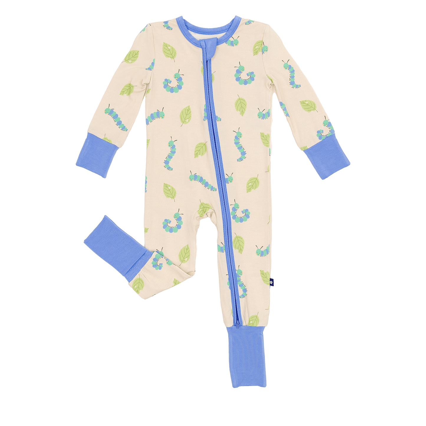 Convertible Footed Romper in Caterpillar Crew