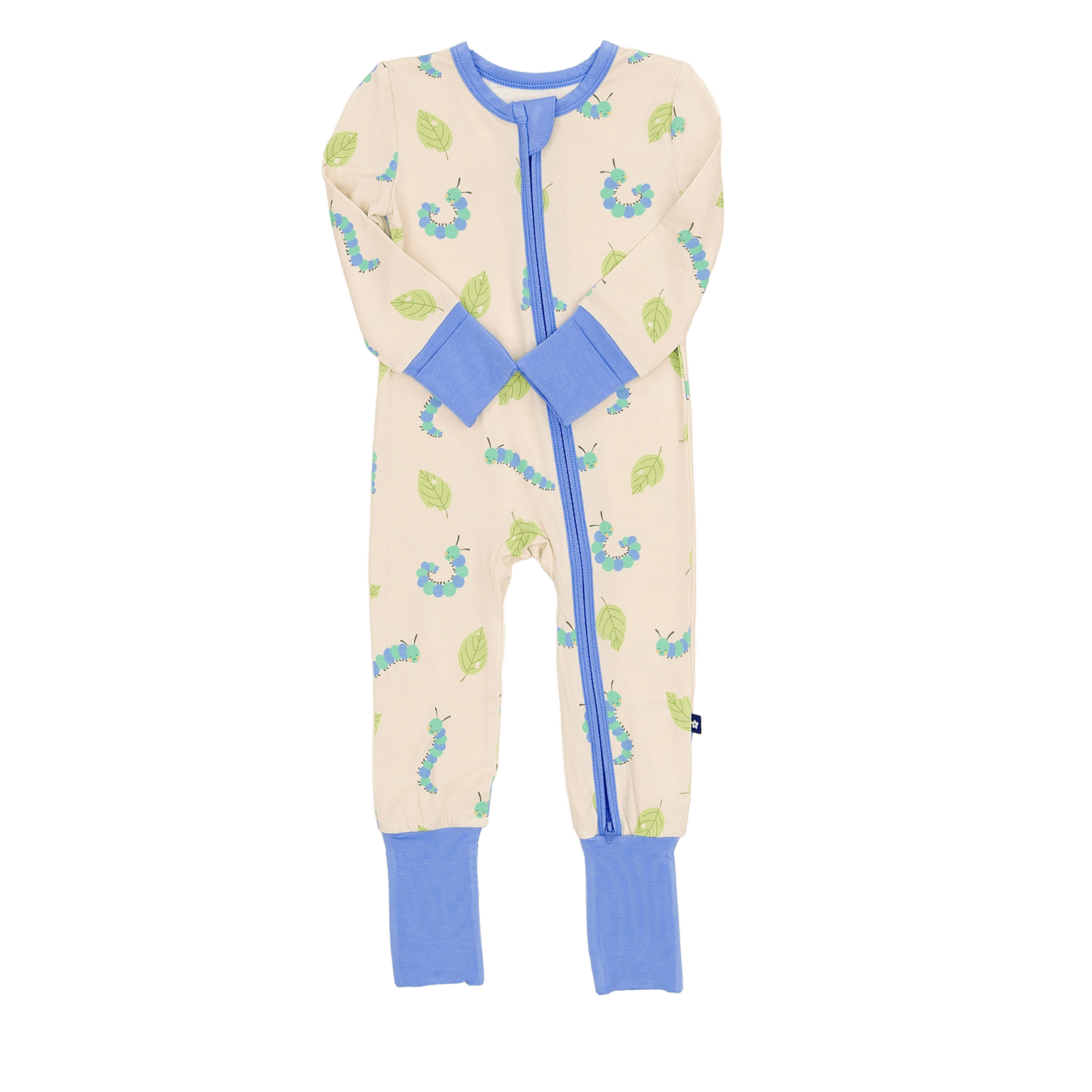 Convertible Footed Romper in Caterpillar Crew
