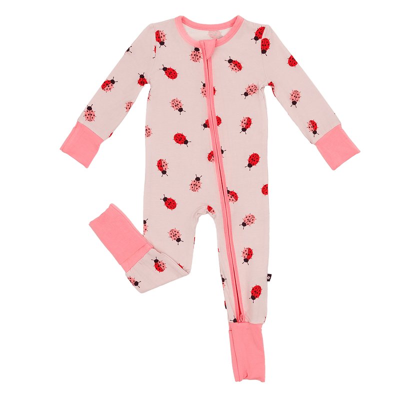 Convertible Footed Romper in Ladybug Lane