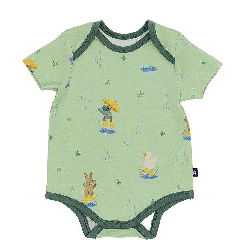 Short Sleeve Bodysuit in Puddle Jumpers