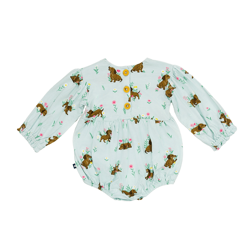 Bubble Romper in Dachshund Garden