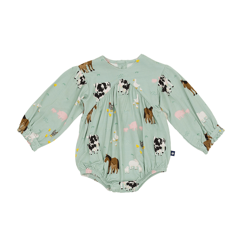 Bubble Romper in Farm Animals