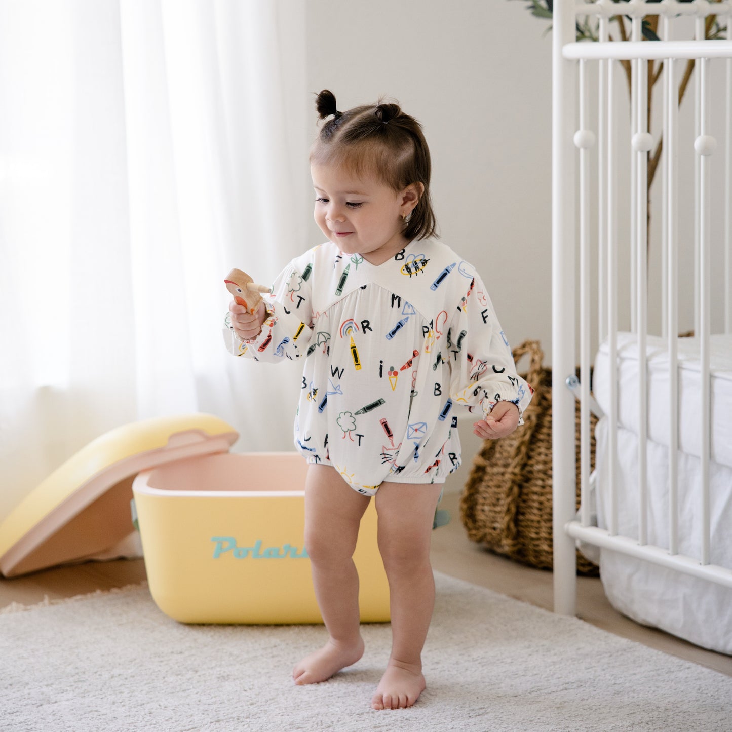 Bubble Romper in Lively Letters