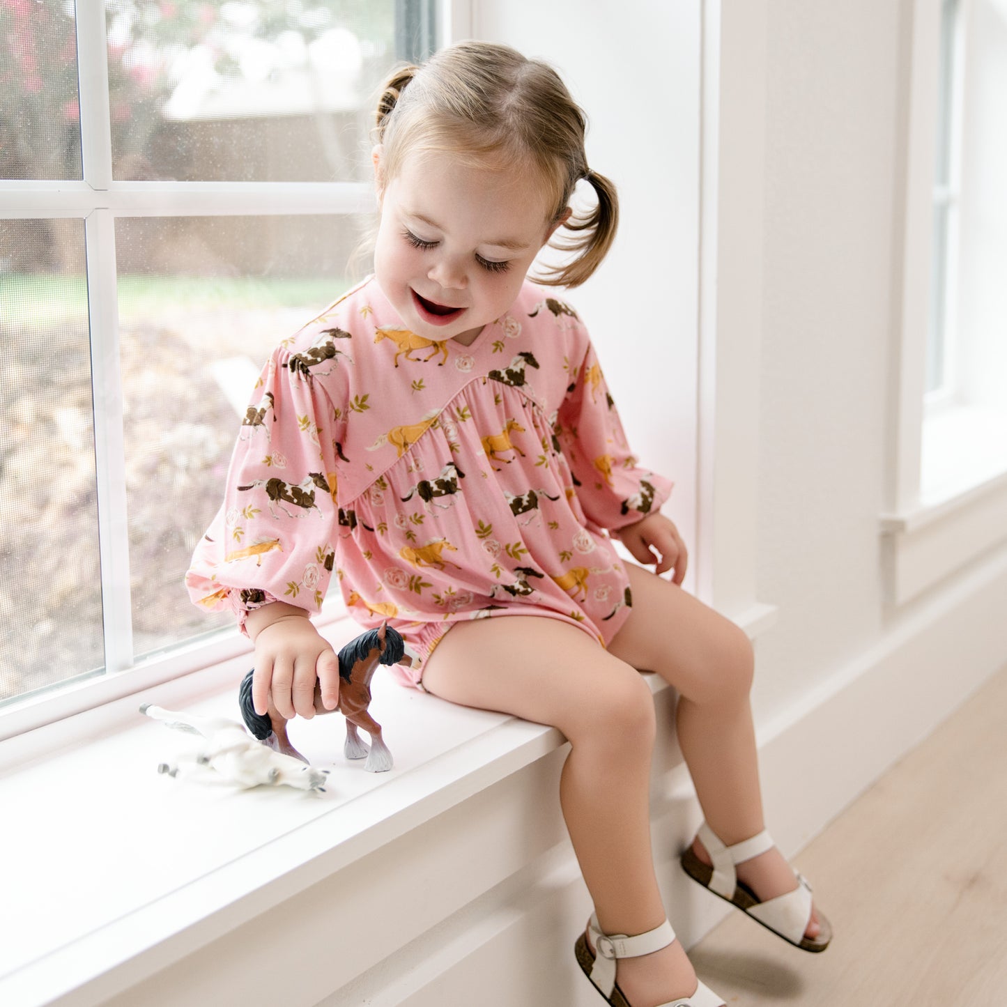 Bubble Romper in Pasture Play