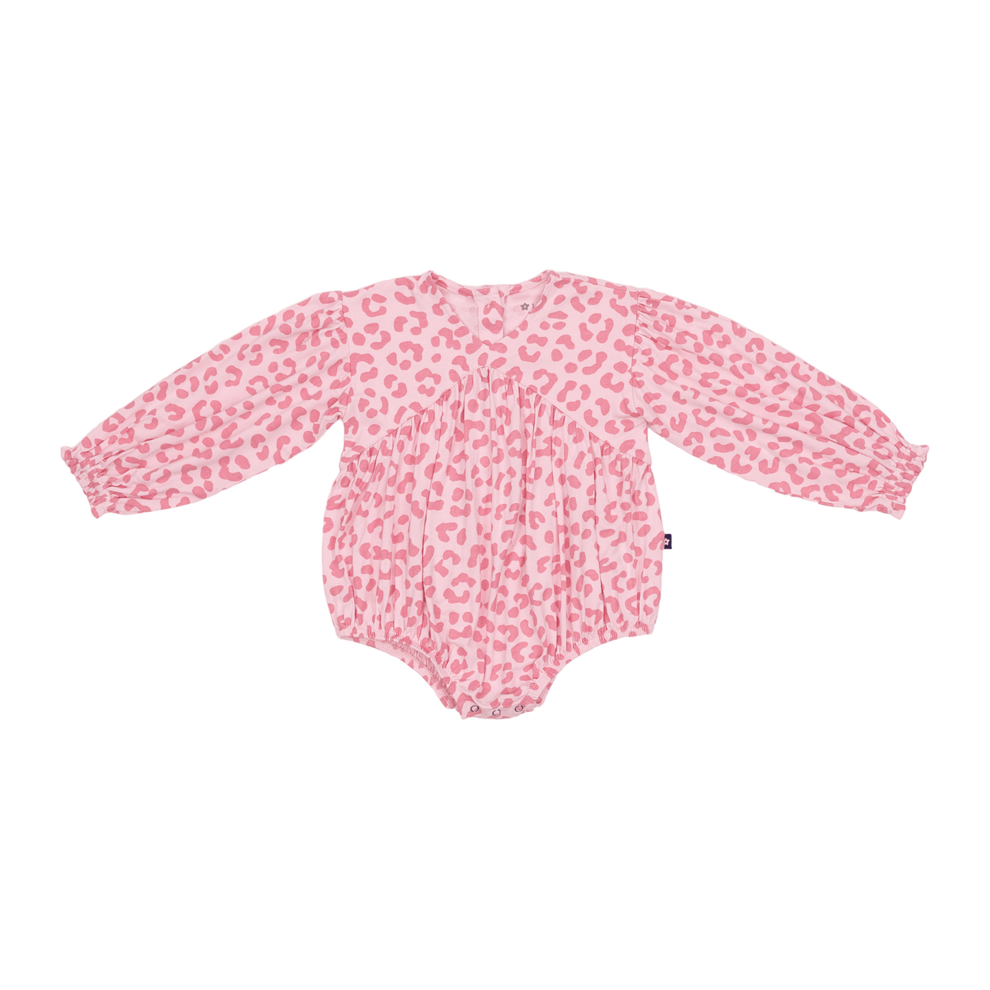 Bubble Romper in Pink Leopard