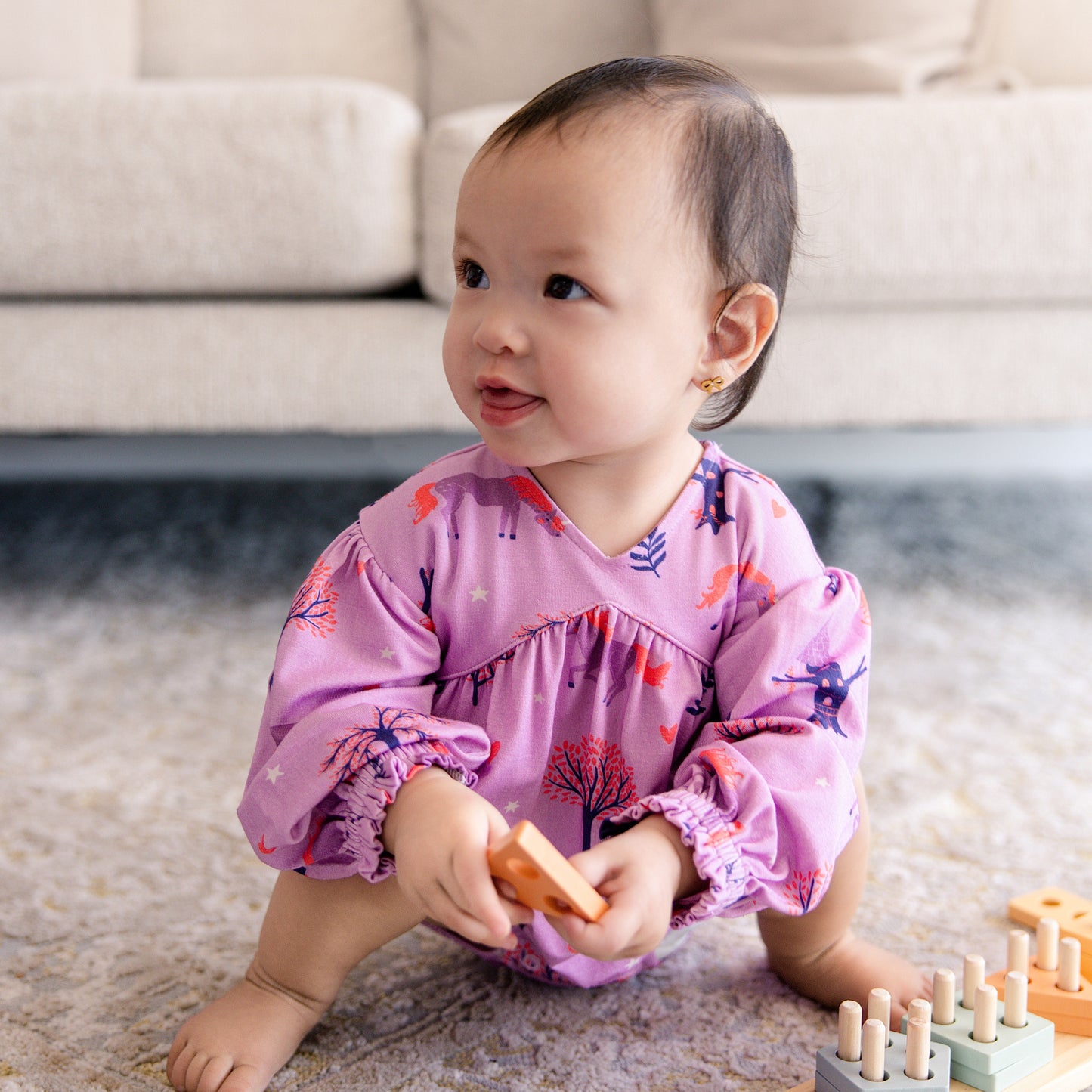 Bubble Romper in Unicorns