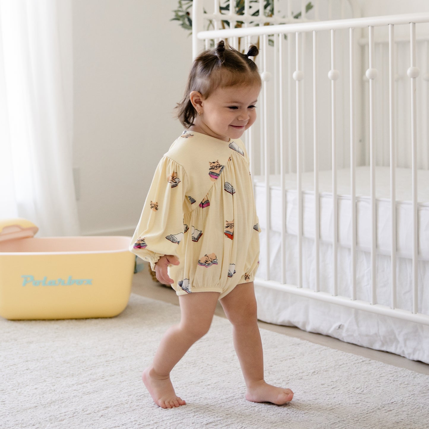 Bubble Romper in Whiskers and Words
