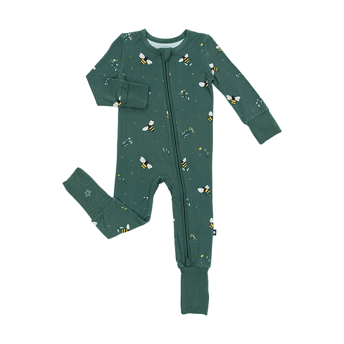 Convertible Footed Romper in Busy Bee