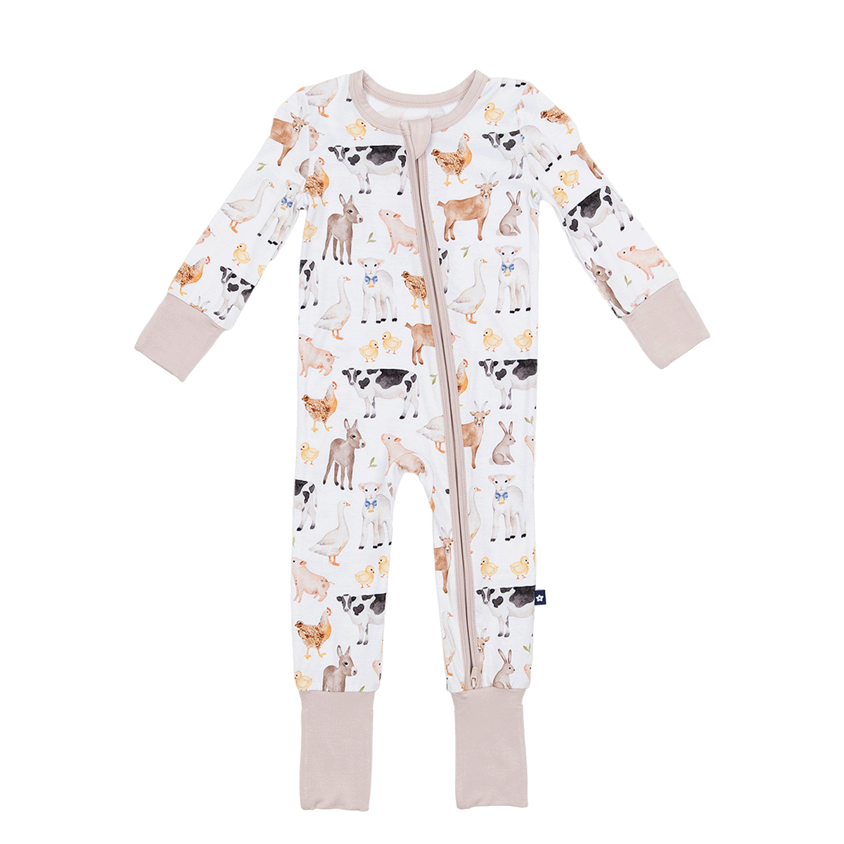 Convertible Footed Romper in Funny Farm