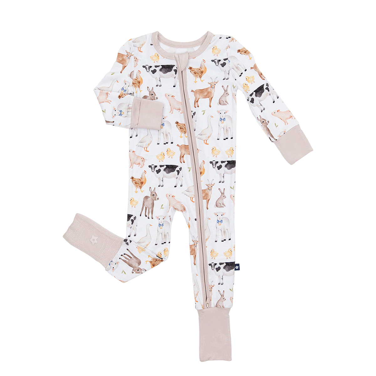 Convertible Footed Romper in Funny Farm