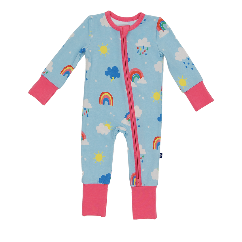 Convertible Footed Romper in Moody Weather