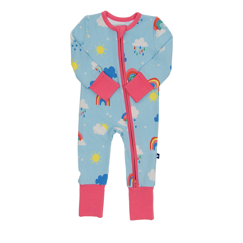 Convertible Footed Romper in Moody Weather