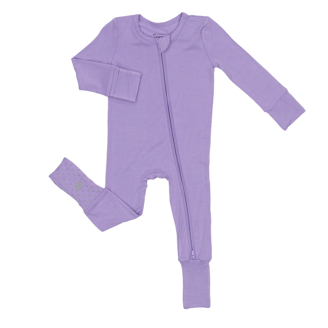 Convertible Footed Romper in Plum Pudding