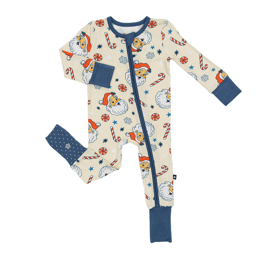 Convertible Footed Romper in Santa's Sleigh