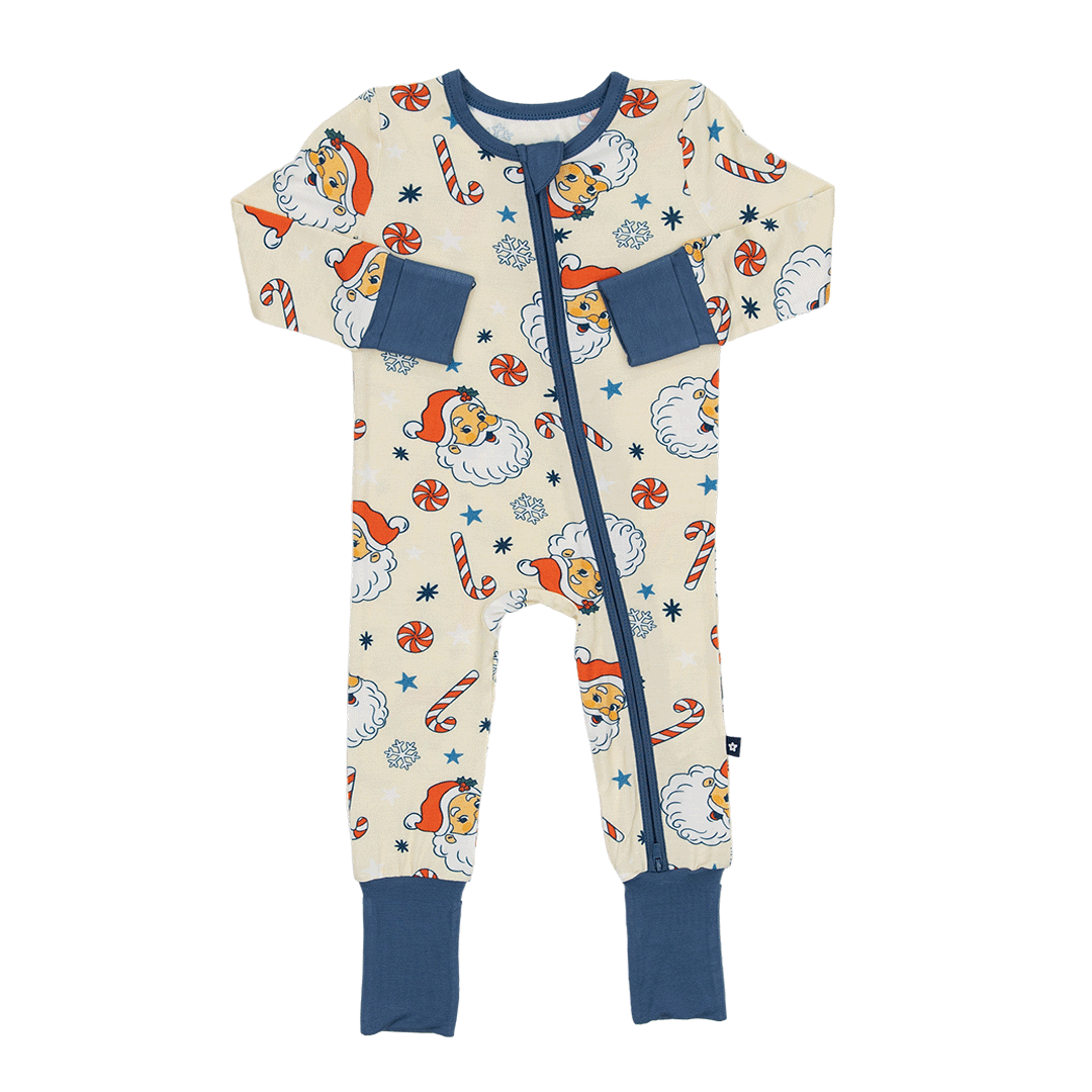 Convertible Footed Romper in Santa's Sleigh