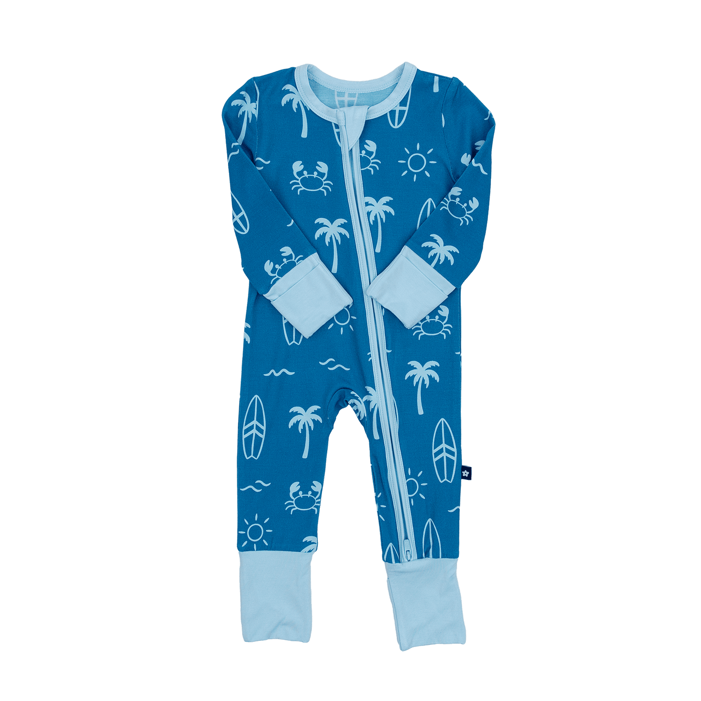 Convertible Footed Romper in Surf Club