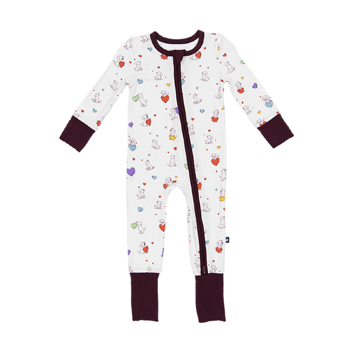 Convertible Footed Romper in Puppy Love